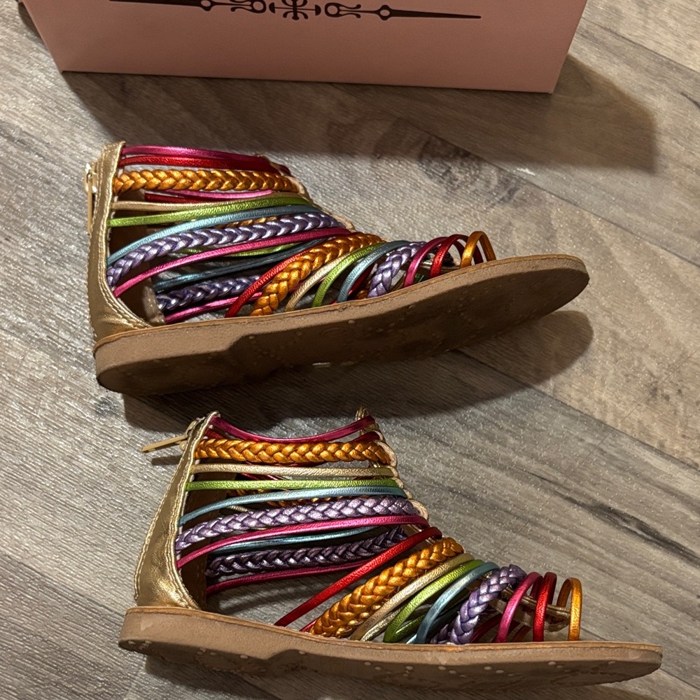 Seychelles Kids Rainbow Braided Gladiator Sandals - Rainbow Straps - Picture 5 of 6